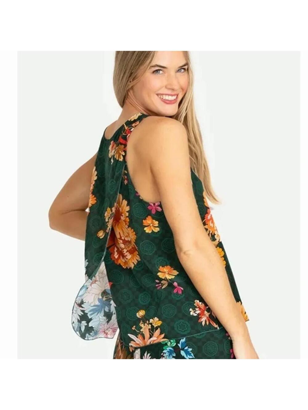 86 Johnny Was Roselynn Silk Floral Print Tank Top (Large, EUC)